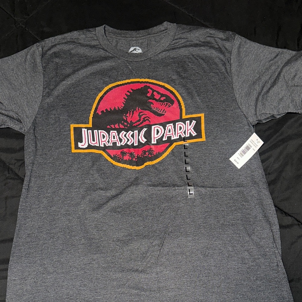 Universal Gray Jurassic Park Short Sleeve Tee